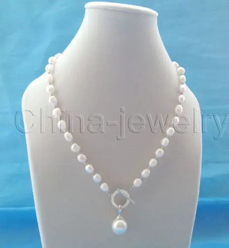 

FREE SHIPPING>>>@@ > N1478 9-11mm white baroque freshwater pearl necklace