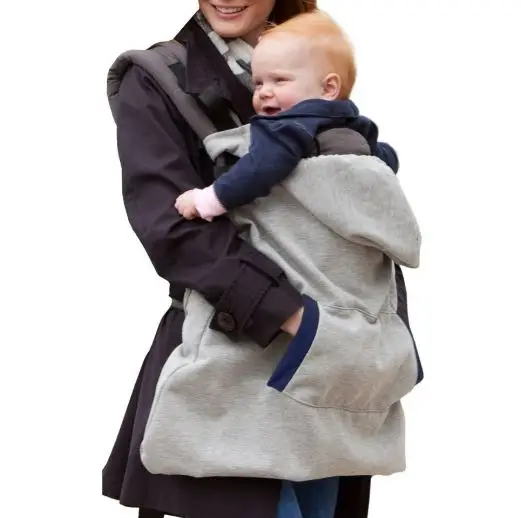 Кенгуру Обложка Младенческая малышей бархат пальто для слинг Обёрточная бумага Рюкзак-кенгуру с капюшоном плащ для зимние детские