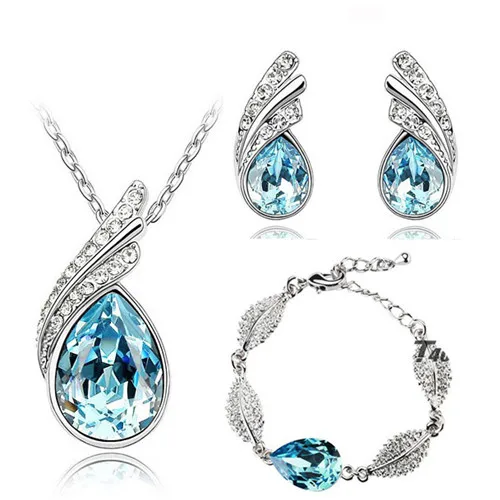 Женский ювелирный комплект из колье и серёг с австрийским кристаллом|necklace earrings