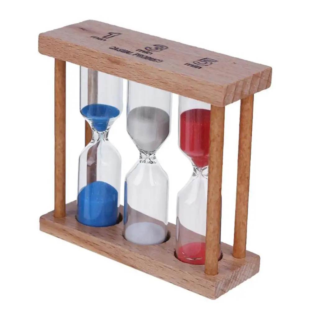 

1/3/5 Minutes Wooden Frame Hourglass Sand Clock Timer For Birthday Gift Home Decoration Small Ornaments