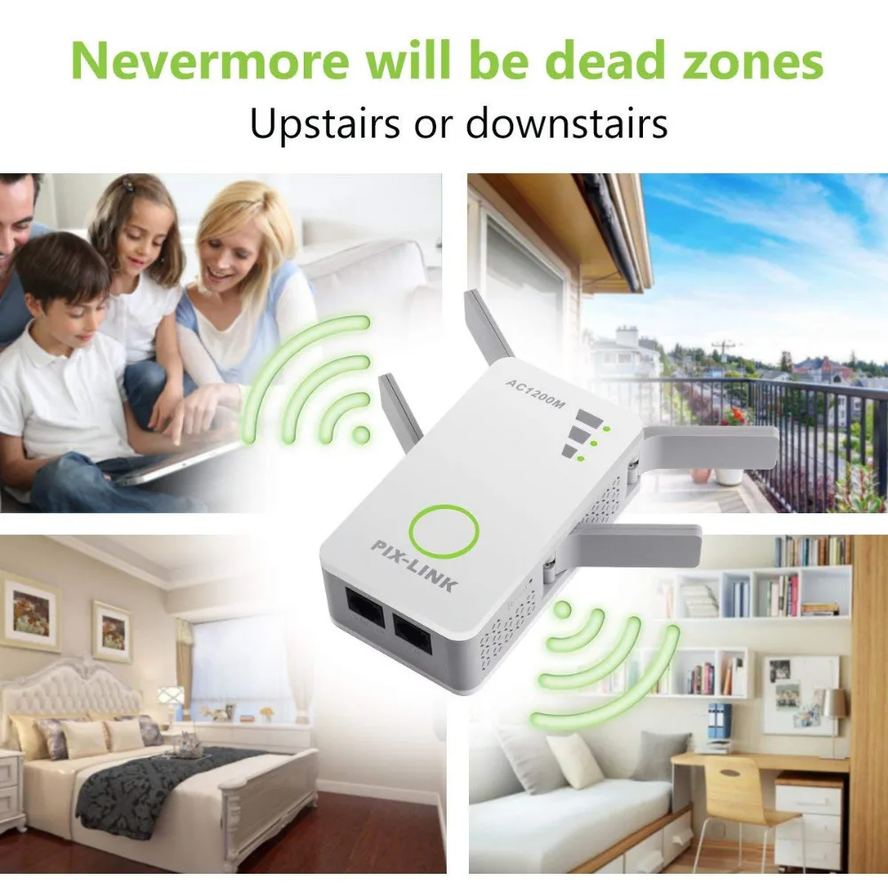 PIXLINK 1200Mbps Router wzmacniacz sygnału Wi-Fi wzmacniacz sygnału Repeater bezprzewodowy dwuzakresowy zasięg Wi-Fi 2.4/5GHz obsługa trybu WISP 2 PIXLINK 1200Mbps Router wzmacniacz sygnału Wi-Fi wzmacniacz sygnału Repeater bezprzewodowy dwuzakresowy zasięg Wi-Fi 2.4/5GHz obsługa trybu WISP 2