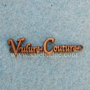 

Custom Antique Gold Lapel Pins Badge With Words Metal Logo