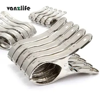 

vanzlife 201 stainless steel strong windproof fixed clamp drying clothes caught quilt big clip
