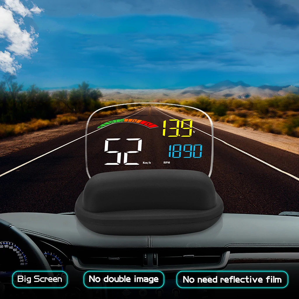 4 inch Screen Car HUD Projector Head Up Display Speed Warning Fuel OBD II GPS Speedometer Automatic Switch