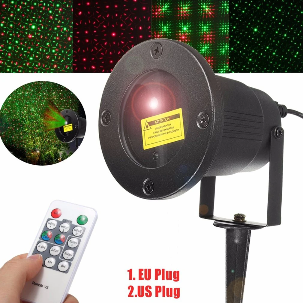 R& G светодиодный светильник для лазерного проектора и пульт дистанционного управления, водонепроницаемый сценический светильник для наружного пейзажа, сада, рождественского декора