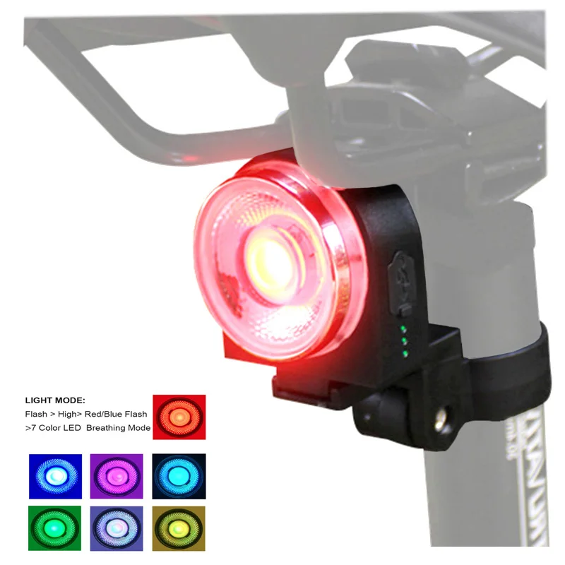 Cheap Smart Remote Alarm Bike Taillight 3mode IP65 bicycle Horn speaker USB rechargeable Cycling light bike Accessories 18