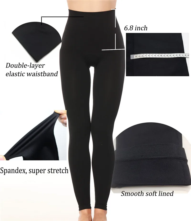 NINGMI Women Slimming Legging High Waist Trainer Modeling Body Shaper Elastic Tight Slim Leg Tummy Control Panties Trouser Black