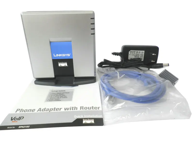 

5pcs/lot Orignal Unlocked Linksys SPA2102 VoIP adapter with router VoIP gate way with retail box