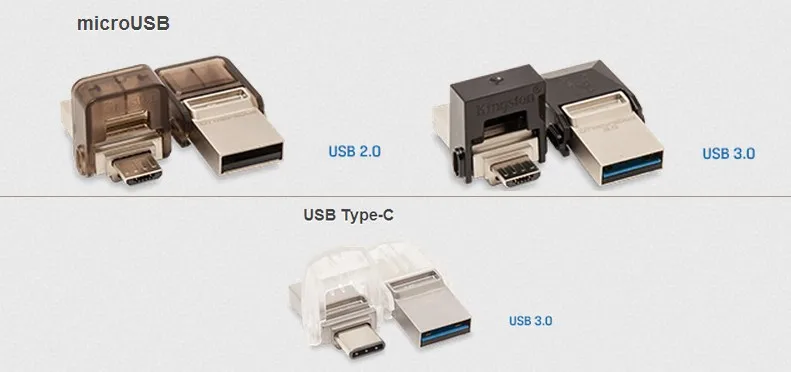 Kingston USB 3,0, флеш-накопитель, смартфон, Micro Memory, 16 ГБ, 32 ГБ, 64 ГБ, портативный накопитель, microDuo, OTG, usb флеш-накопитель, флешка