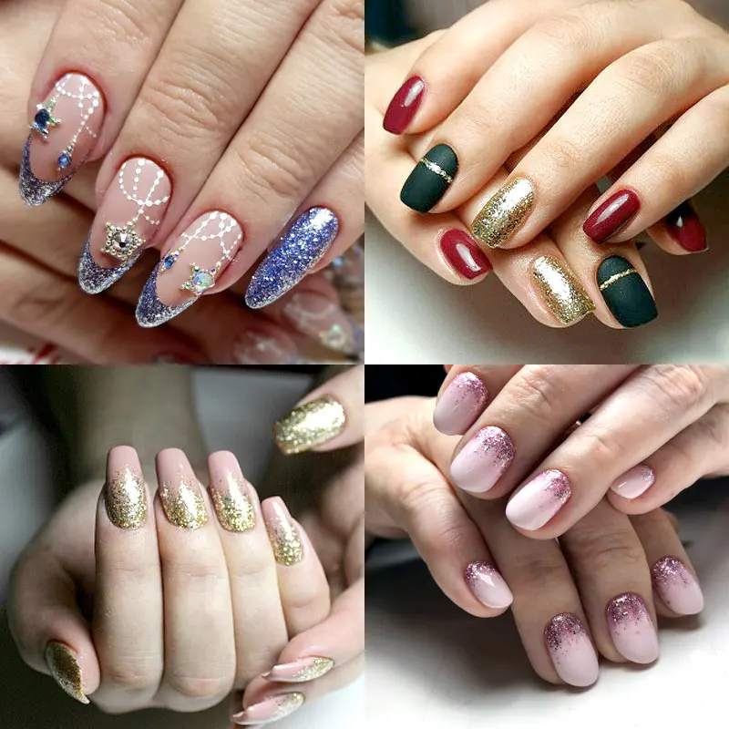 Billige 6PCS Neue Venalisa Nail art 12ML Nail art abendessen diamant glänzende glitter pailletten sternen platin serie nagellack farbe gel kits