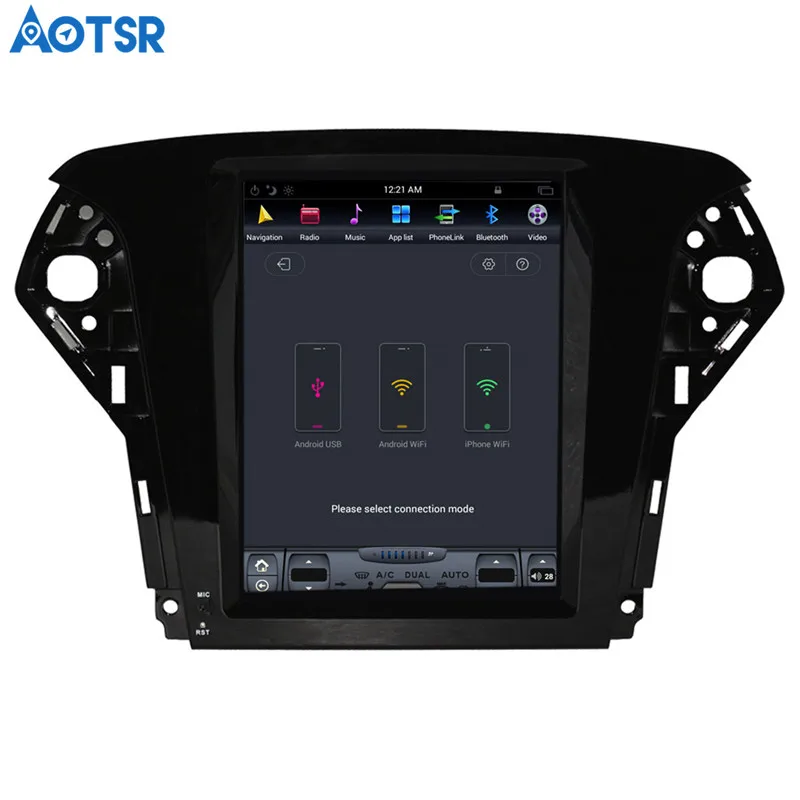 Excellent Big Screen pure Android Tesla style Car DVD Player GPS Navigation For Ford Mondeo 2007-2012 Auto navi stereo headunit multimedia 7