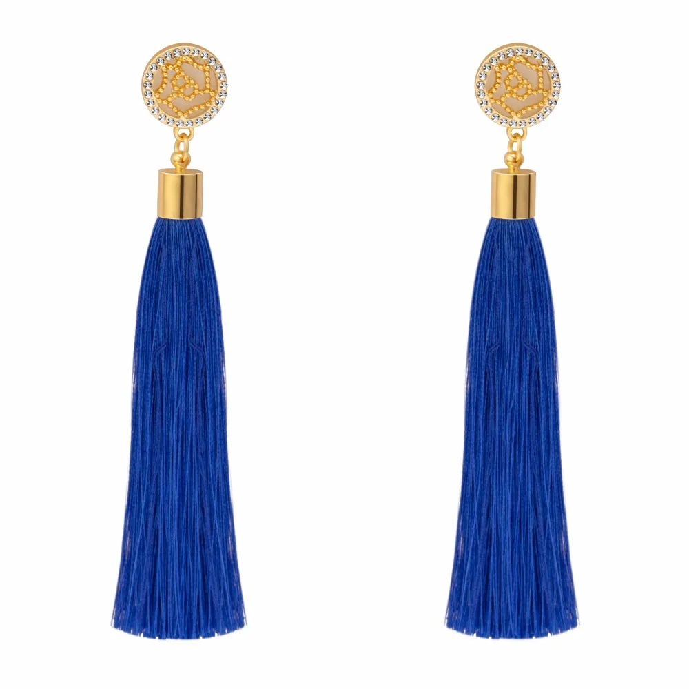 

Fashion Charm Crystal Tassel Earrings For Women Wedding Party Rhinestone Red Long Statement Earrings Boho Indian Jewelry Gift