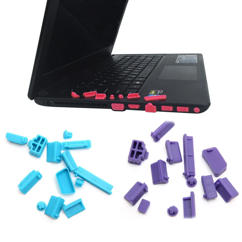 

13PCS a set universal laptop dust plug notebook PC silicone bolt computer USB VGA SD HDMI ports dust proof rubber cover stopper