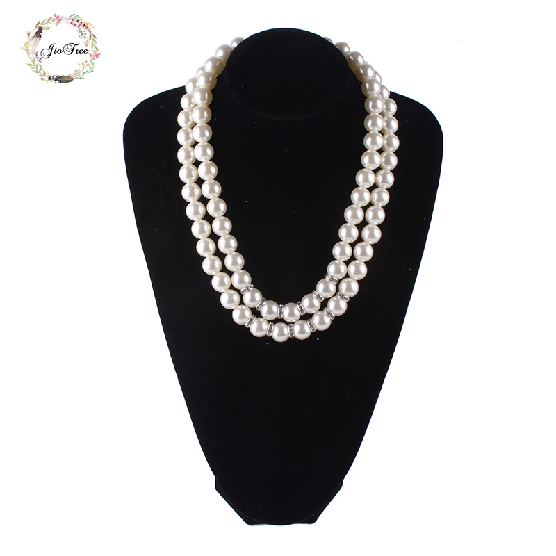 

JIOFREE Simulated pearl Zinc Alloy Multi zinc Alloy round Pearl Necklace Gold/Silver big necklace &pendant Jewelry For Women