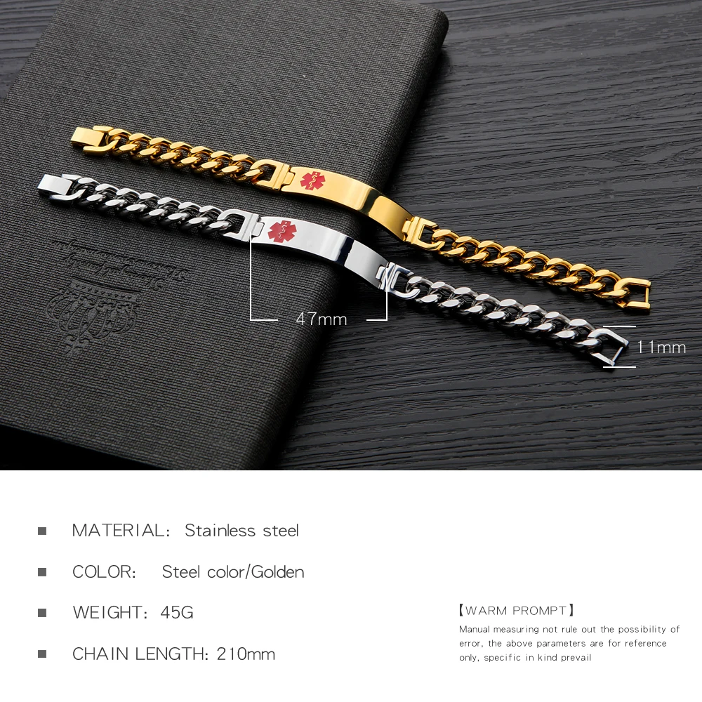 Fate Love Stainless Steel Bracelet Punk EMT Golden And Silver Bracelets High Quliaty Bangle For Boyfriend Gifts Never Rust FL973