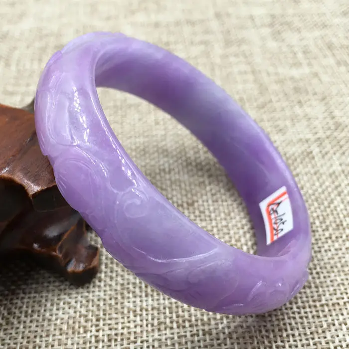 

1050 Vintage China Hand-carved Lavender Purple Jadeite Jade Bangle Bracelet 57mm 28% 10.13