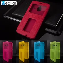 Двойное окно из искусственной кожи 5.7For Microsoft Lumia 640 XL чехол для Microsoft Nokia Lumia 640 XL 640Xl сотовый телефон обратно Чехол