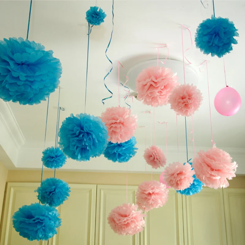 10 pcs diy tissue paper flower balls pom poms wedding hanging flower paper flower balls diy