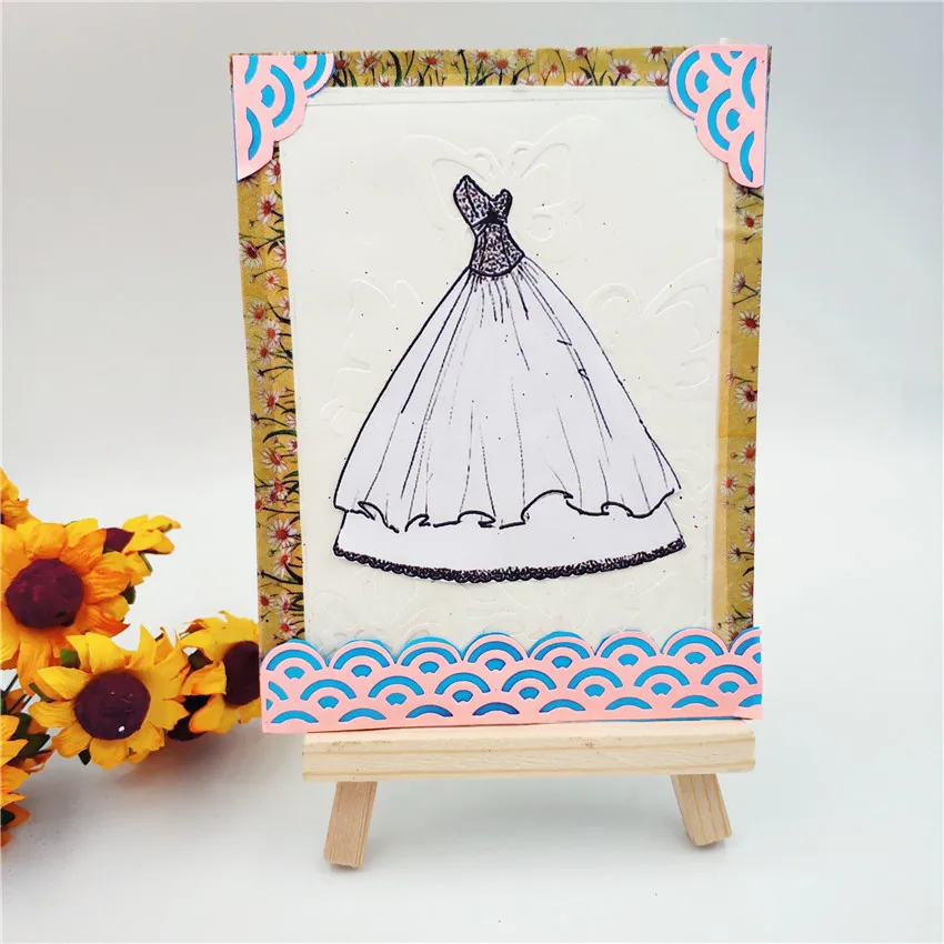 

New Romantic Wedding Dress Metal Cutting Dies for Scrapbooking DIY Album Embossing Folder Paper Photo Template Stencil Decor Die