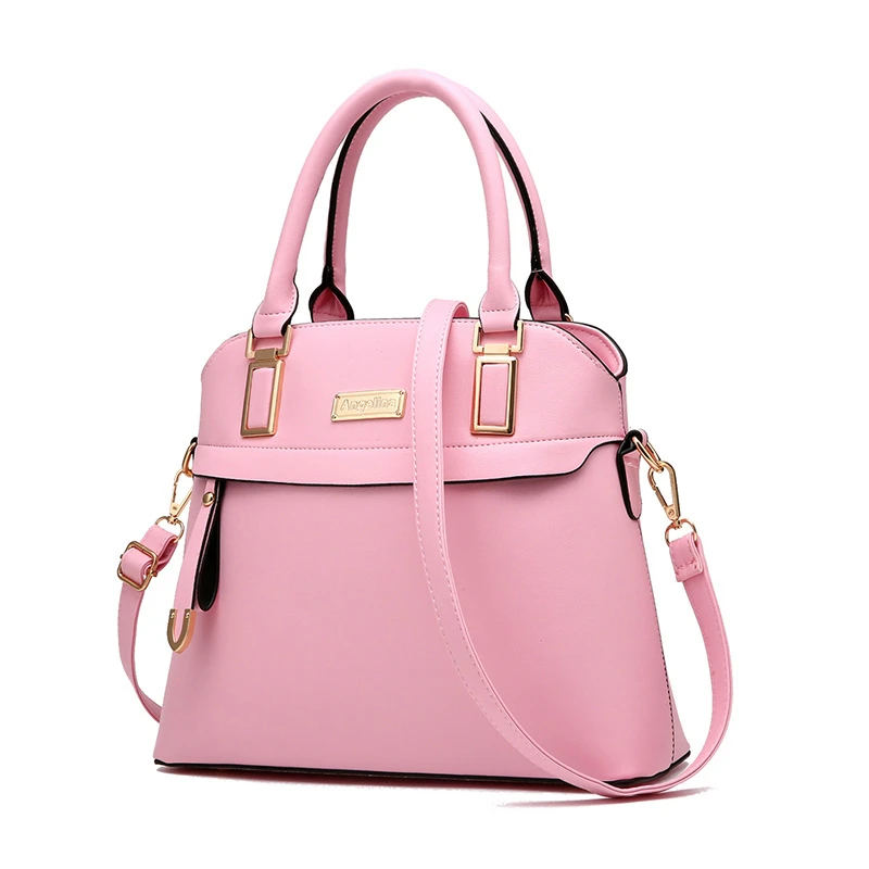 Для женщин сумка Новая мода тисненная полиуретановая кожа Сумочка для девочки Топ-ручка женская сумка Crossbody клатч - Цвет: Pink