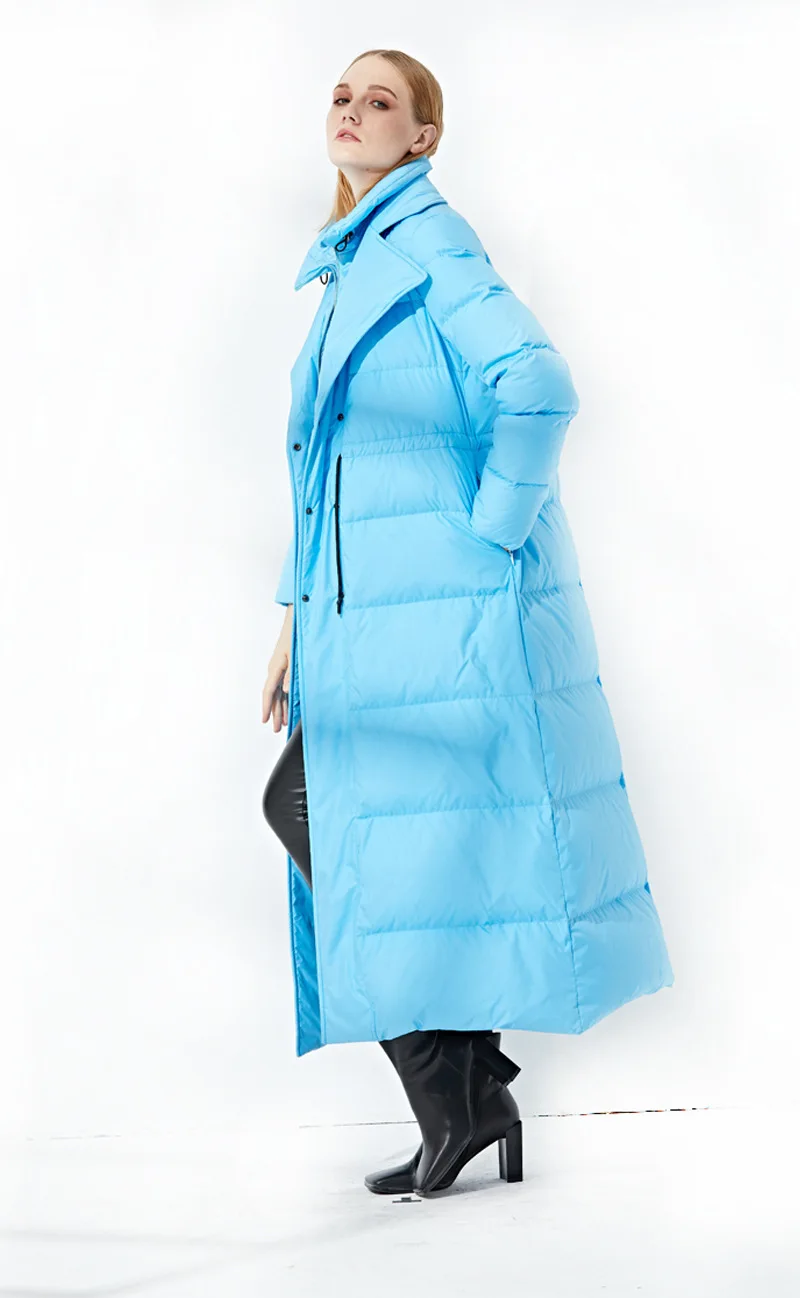 Evafreedom Winter New arrival False Twinset Blue Down Jackets Woman 181219