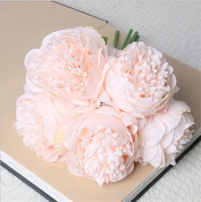 5 Pcs Artificial Decorations Peony Flower Bouquet  Colorful Silk Red Flowers for Home Wedding Party Office Decor DIY Supplies dried hydrangea bouquet