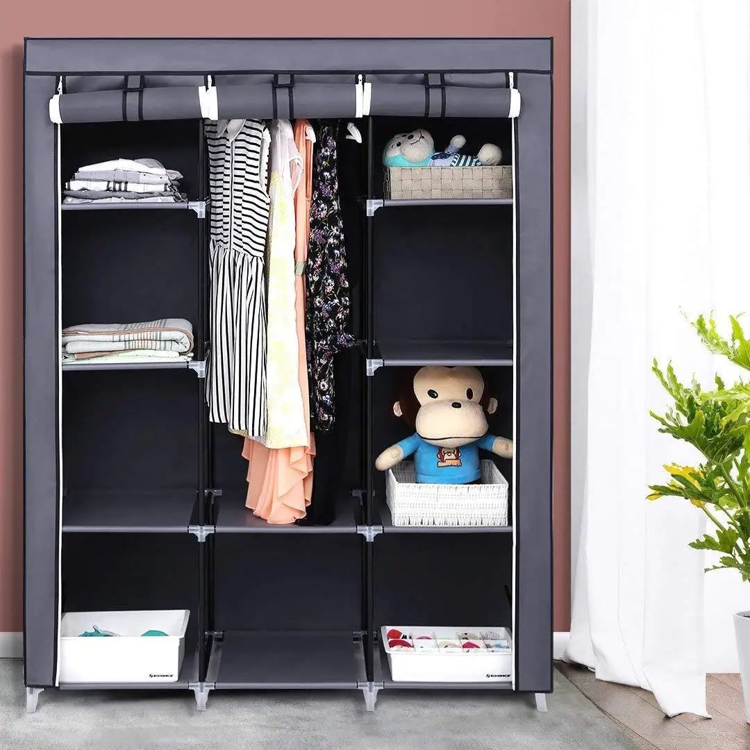 

67" Portable Closet Organizer Wardrobe Clothes Storage Organizer with 10 Shelves