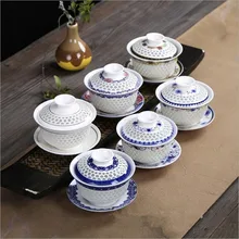 200 мл большая емкость чайная чашка сотовая структура китайская супница кунг-фу чайная чаша, Gongfu Gaiwan чайный горшок, керамический чайный сервиз