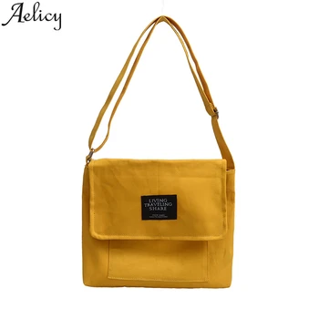 

Aelicy Women Canvas Simple Solid Casual Shopping Bags Fashion Messenger Shopper Handbag Lady Shoulder Bag Totes Purse