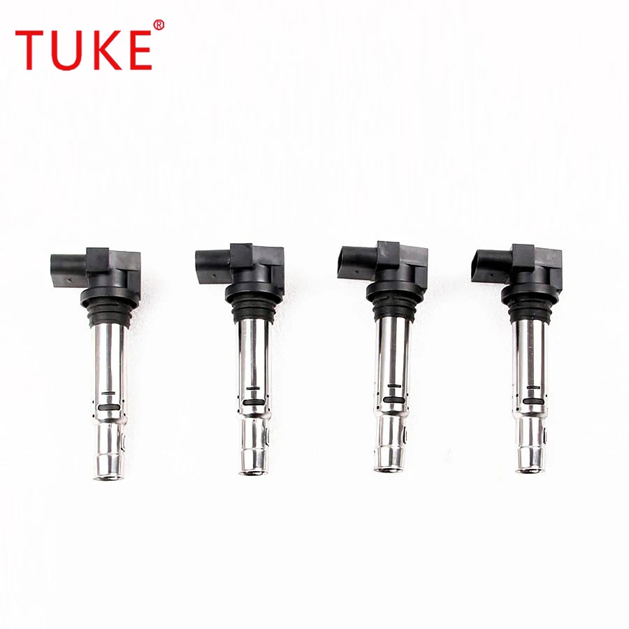 Qty4 TUKE OEM 036905715F Автомобильная Катушка зажигания для VW Jetta Golf Polo Beetle Eos Caddy Tiguan Passat CC A3