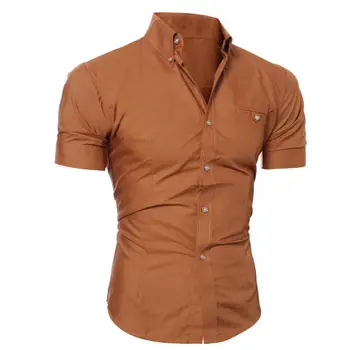 

JAYCOSON Men Fashion Luxury Business ShirtStylish Slim Fit Short Sleeve Casual Blouse Dropship Freeshipping 25p
