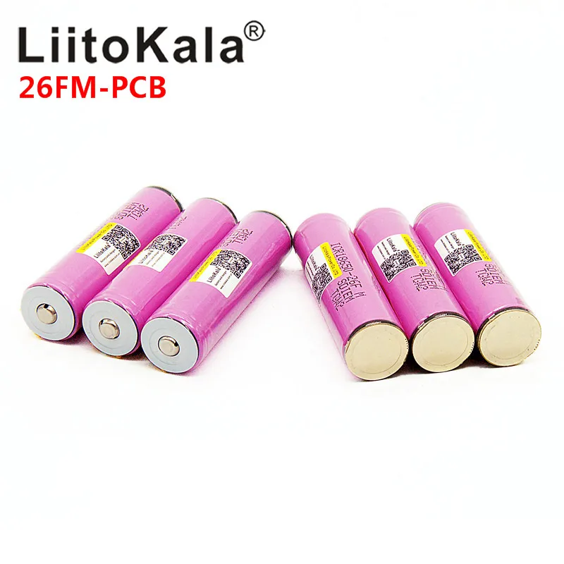 

NEW LiitoKala 18650 2600mah battery 100% icr18650-26fm 3.7 v 2600mah 18650 Lithium Rechargeable Battery For Flashlight batteries