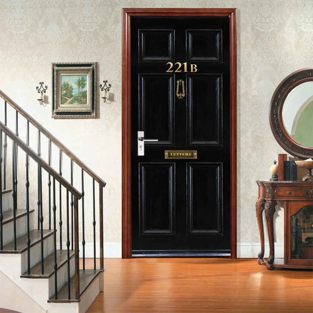 

PVC Waterproof Self-Adhesive 3D Door Stickers Wallpaper For Living Room Bedroom Art Wall DIY Mural Wallpaper Home Decor Decals