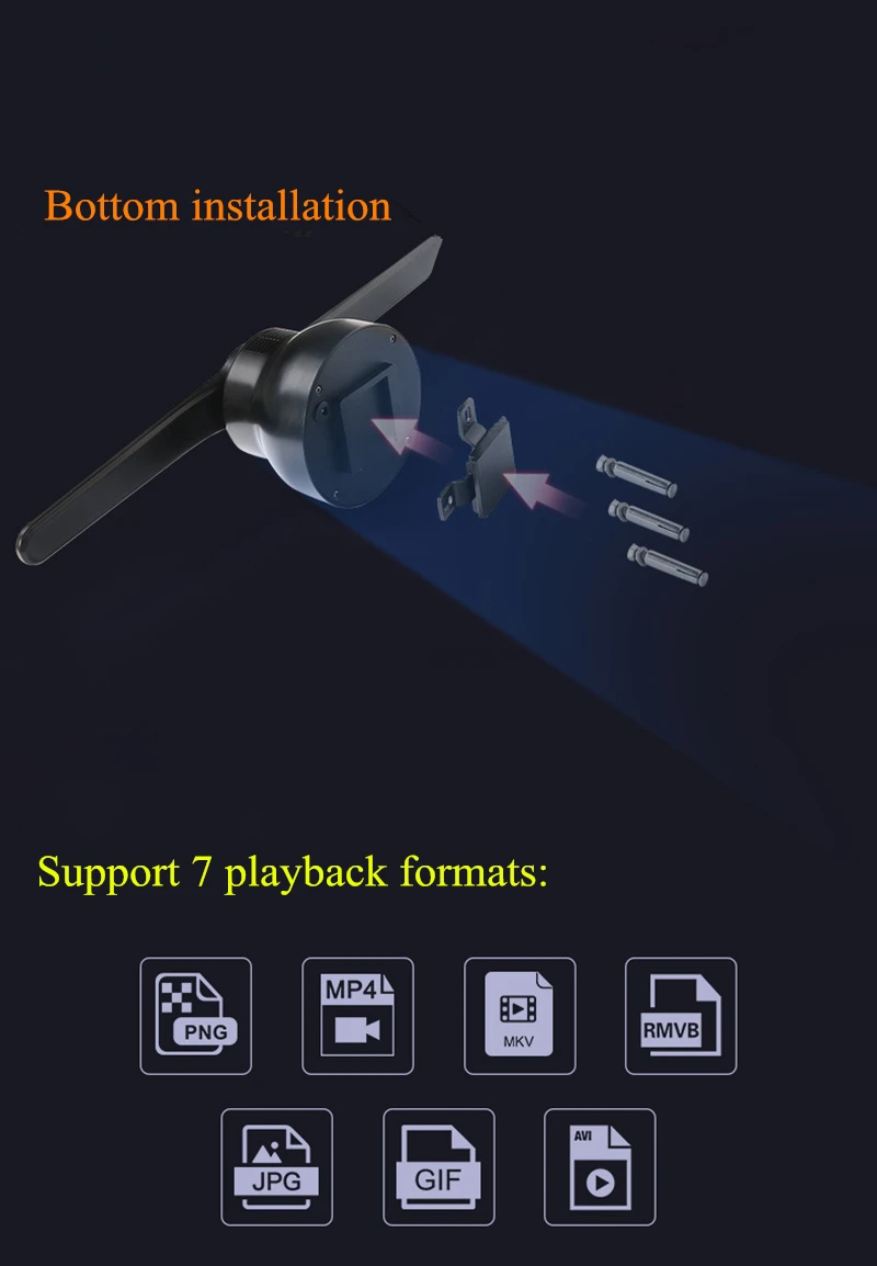 3D Hologram Advertising Fan Projector light display holographic LED holograma wifi customized photos videos Decor Fan Light 3D Hologram Advertising Fan Projector light display holographic LED holograma wifi customized photos videos Decor Fan Light