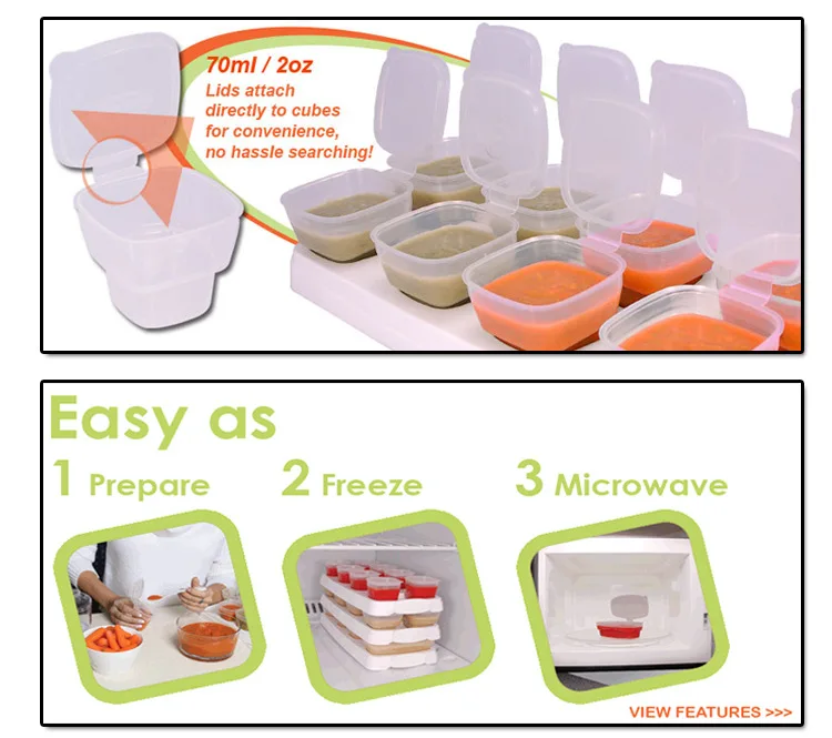 8 шт. Детские Еда хранения Коробки новорожденных малышей контейнеры для кормления росток чашки с подносом многоразовые Stackable Детские Блок
