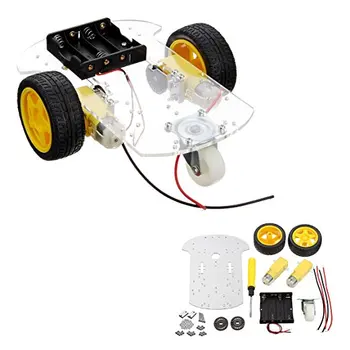 

Transparent Motor Smart Robot Car Chassis Kit Speed Encoder Battery Box For Arduino DIY