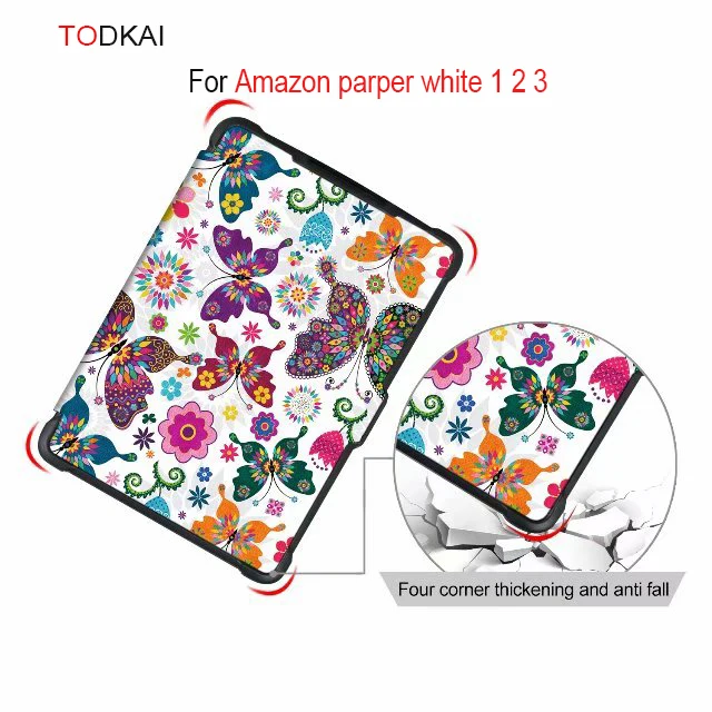 Для Amazon Kindle Paperwhite 1 2 3 6 дюймов случае E-Book Cover 2017 2015 из искусственной кожи Smart Case для Kindle paperwhite 1 2 крышки