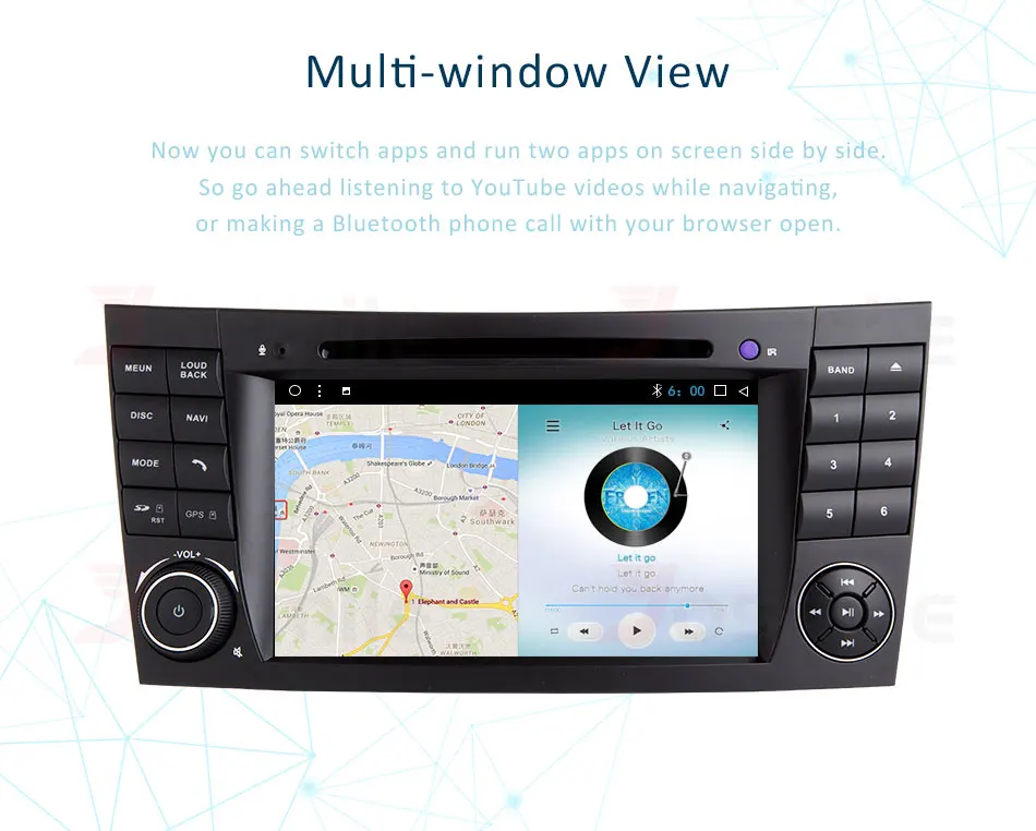 Top 2 Din 7" HD Android 8.1 Radio GPS HDMI Car DVD Player For Mercedes/Benz/E-Class/W211/E200/E300/E350 Quad Core Wifi Canbus OBD 3