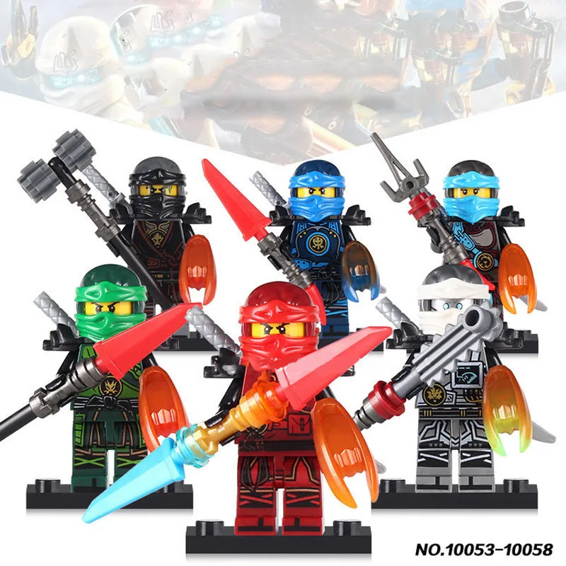 LegoINGlys Ninjago مجموعات البسيطة الذهب النينجا شفرة الوقت Ninjago عمل الشكل كتل ألعاب أطفال (مع عدد تتبع)