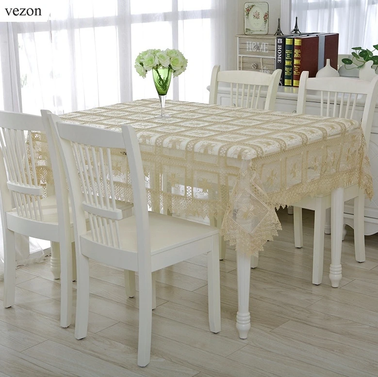 36 in Square Nappe brodée avec dentelle 91 x 91 cm