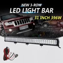 Partol 31″ 396W 3-Row 6D LED Light Bar Offroad Led Bar Combo Beam Driving Work Light Camper Truck Boat SUV ATV 4×4 4WD 12V 24V
