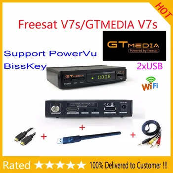 

GTMEDIA V7S Freesat V7s DVB-S2 1080P HD Satellite Receiver Support Youtube Youporn PowerVU CCaam Newcamd Bisskey with USB Wifi