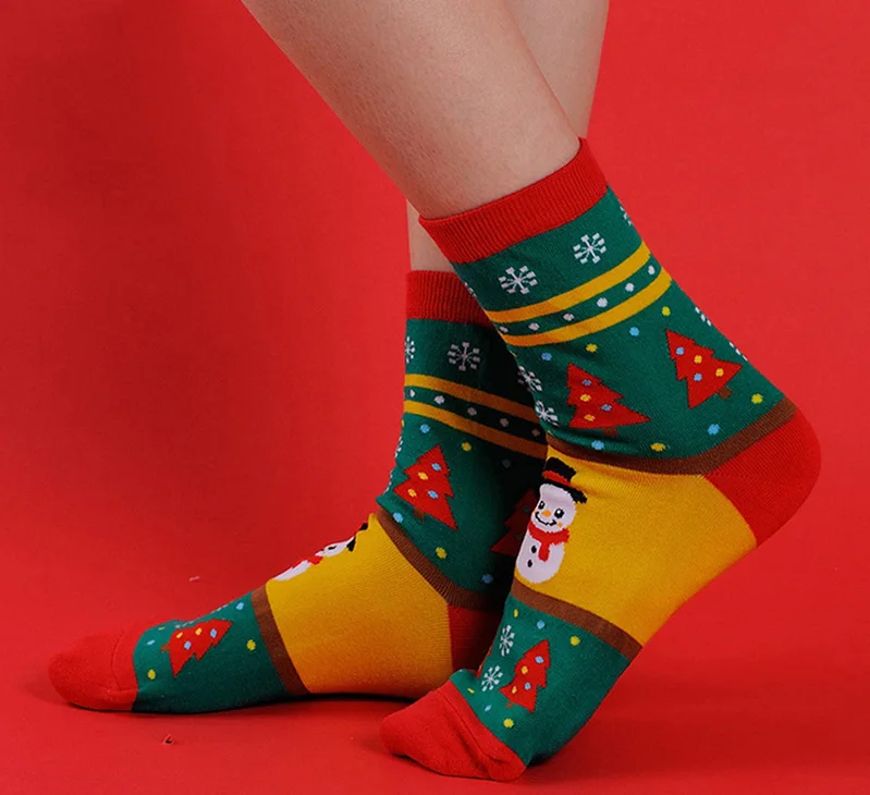 5 пар женских рождественских носков забавные короткие рождественские носки с оленем, Санта Клаусом милые носки для девочек Meias