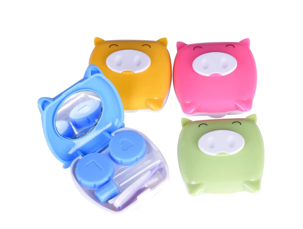 

4colors Delivery Lens Gift Glasses Contact Shape New Cartoon Kit Holder Box Lenses Care Case Contact Container Eyes Piggy