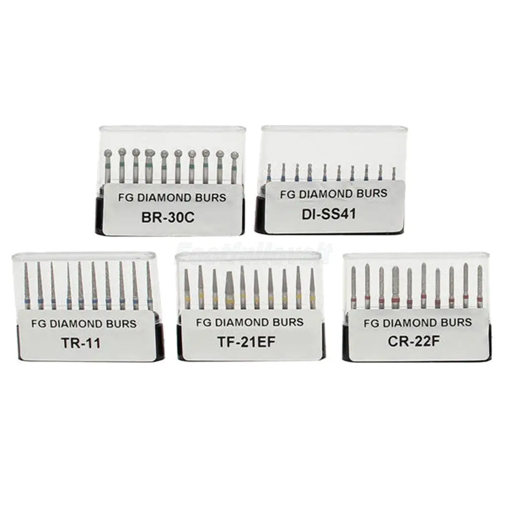 

Free shipping 50 Pcs(5Pack) Hi-care Dental Diamond Burs FG 1.6mm For High Speed Handpiece