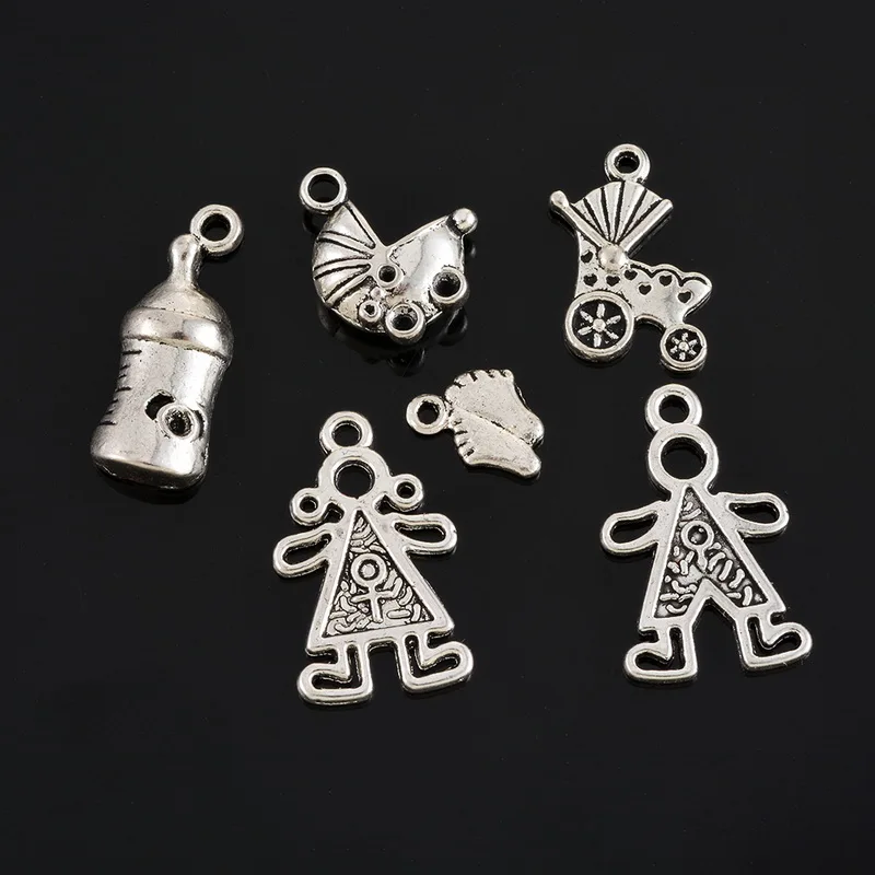 

30PCs Baby Figure Series Pendant Cute Charms For Jewelry Love Gift For Moms Random Mixed DIY Findings 11.6x8.5-24x15mm