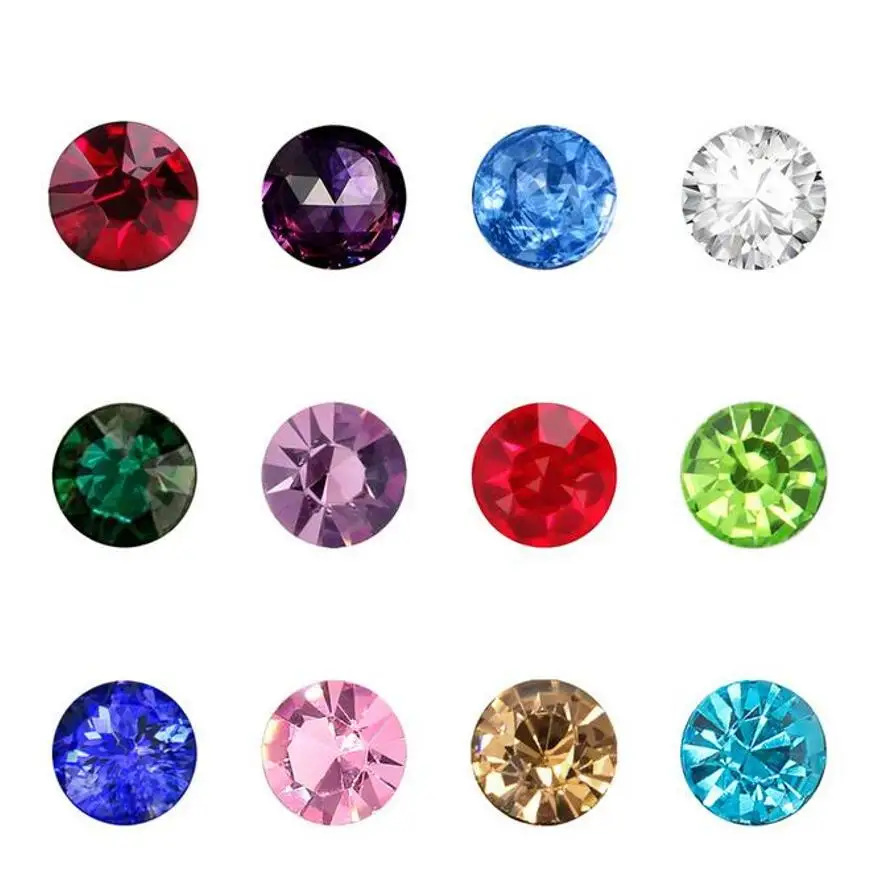 

60pcs 4mm Mixed 12 Month Glass Crystal Birthstone Floating Charms Fit Living Glass Floating Locket Pendant DIY Jewelry