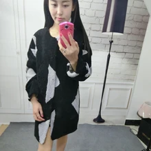 Yang Jianrong splicing cultivating long-sleeved fur coat and long sections fur coat