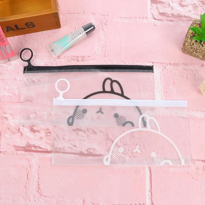 

Kawaii Cute White Molang Pet Clear Pen Bag Pencil Holder Storage Case School Supply Kids Gift Cosmetic Bag