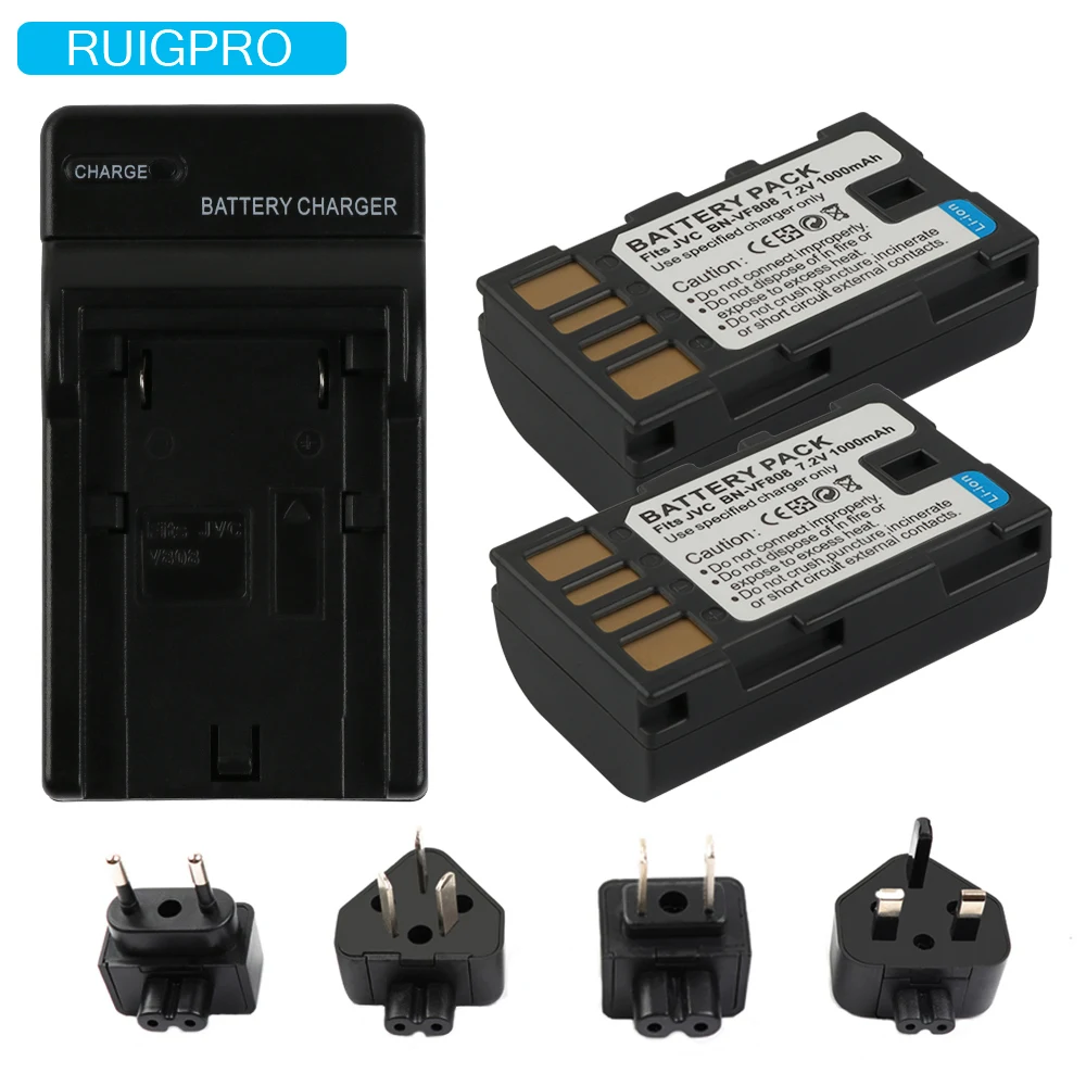 

1000mah BN-VF823 BN-VF823U BN-VF815 BN-VF808 Battery for JVC GZ-HD7 GZ-MG575 GZ-MG555 GR-D750 GR-D760 GZ-HD3 GR-D720+Charger
